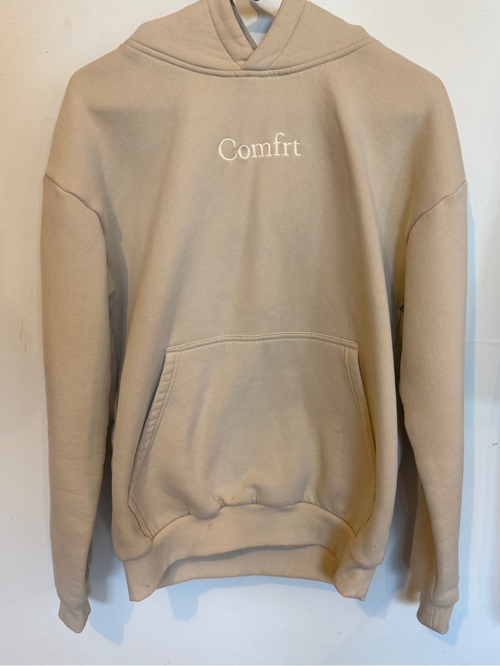 Womens Beige Comfrt Pullover Hoodie - Picture 6 of 6